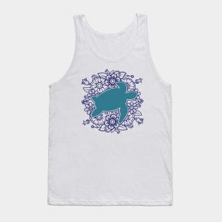 The Floral Turtle Mandala Tank Top